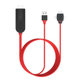 Cable convertidor de vídeo 3 en 1 MiraScreen L7-8 de 8 pines + micro USB + USB-C/Tipo-C a HDMI, longitud del cable: 2 m, 3 en 1 HDMI